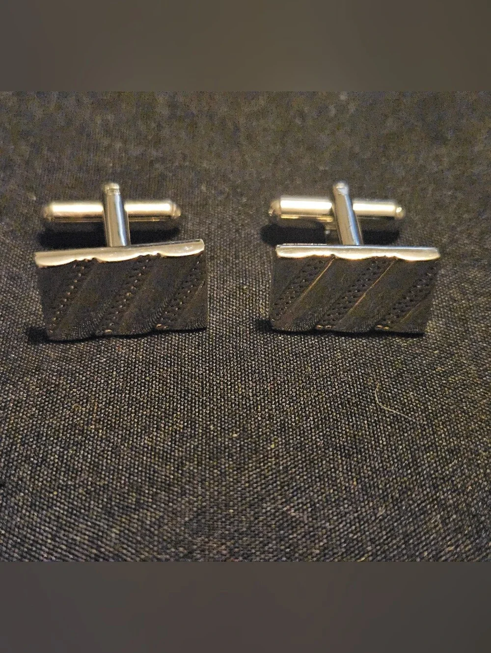 Vintage Mens Cufflinks Lot 3 Pairs Gold Tone Rhinestone Silver Tone Formal Tux
